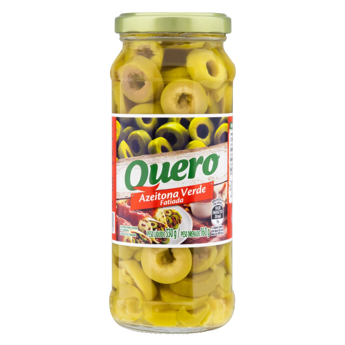 Azeitona Verde Em Conserva Fatiada Quero Vidro 160g
