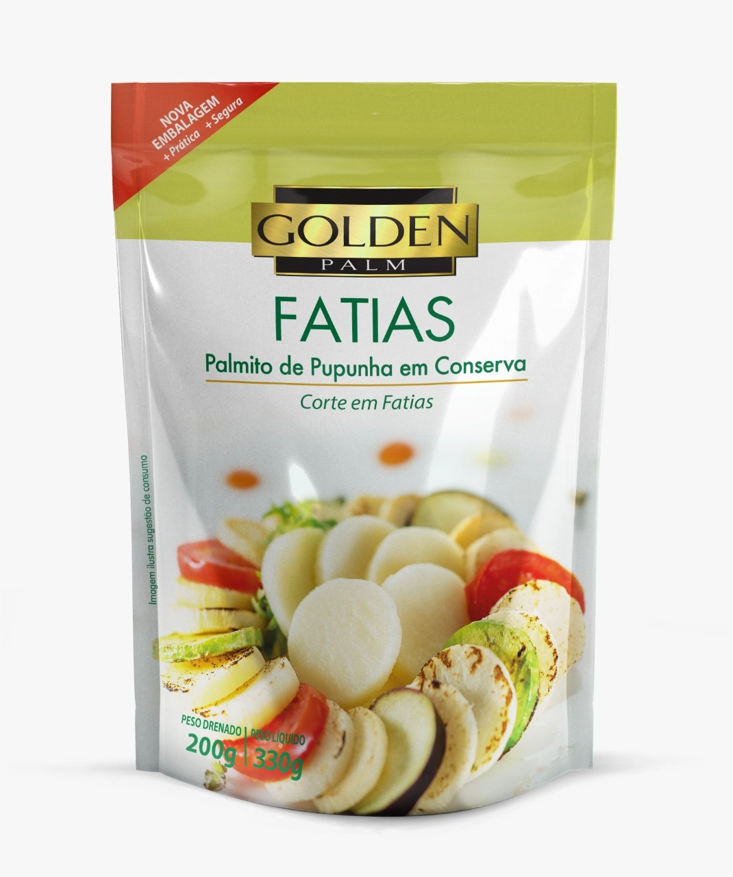 Palmito Pupunha Golden Palm Fatias Sache 200g
