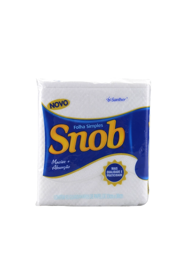 Guardanapo De Papel Folha Simples Snob 33cm X 30cm Pacote 50 Unidades