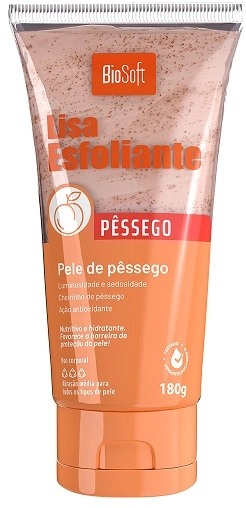 Esfoliante Corporal Soft Hair Biosoft Lisa 180g Pessego