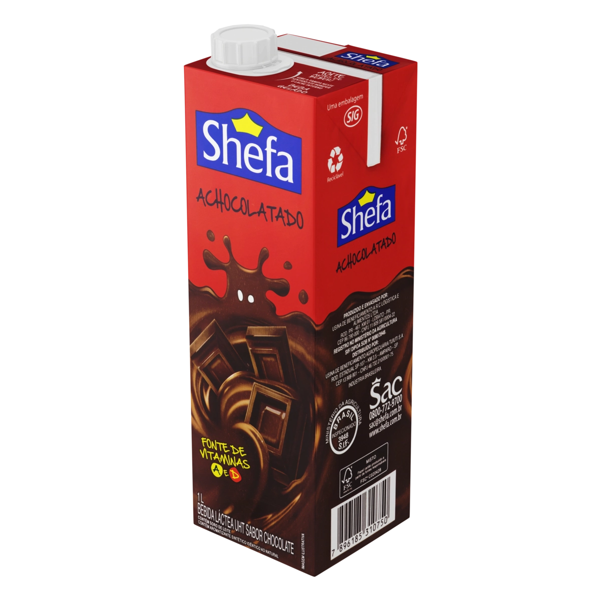 Bebida Láctea Uht Achocolatado Shefa Caixa 1l