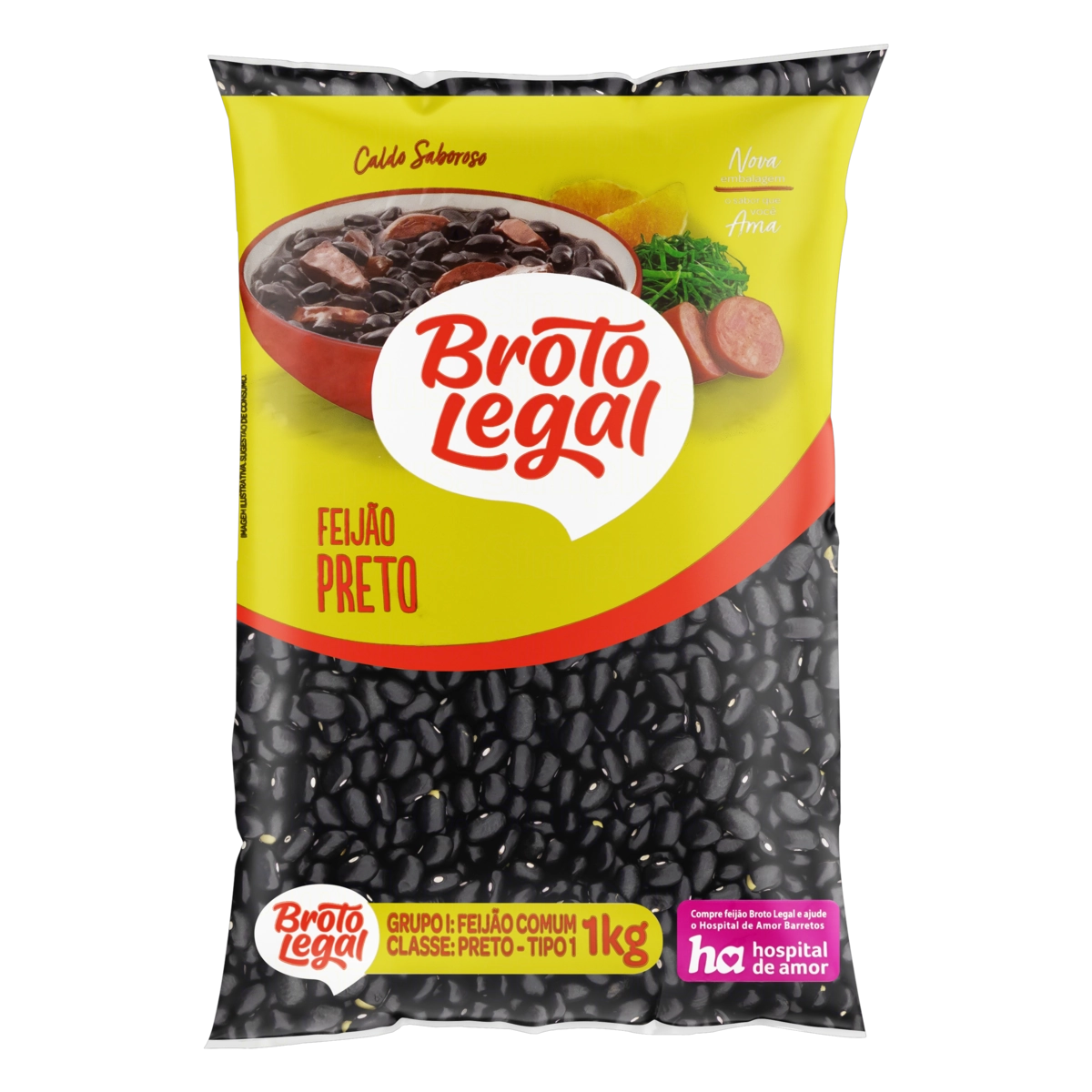 Feijão Preto Tipo 1 Broto Legal Pacote 1kg