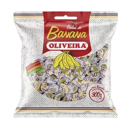 Bala De Banana Oliveira Pacote 300g