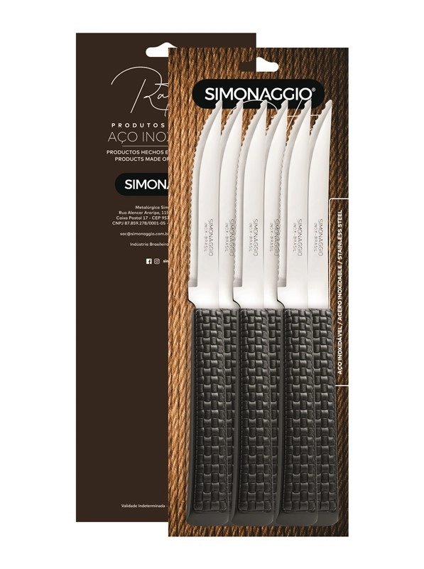 Conj Facas P/carne Simonaggio Preto C/6
