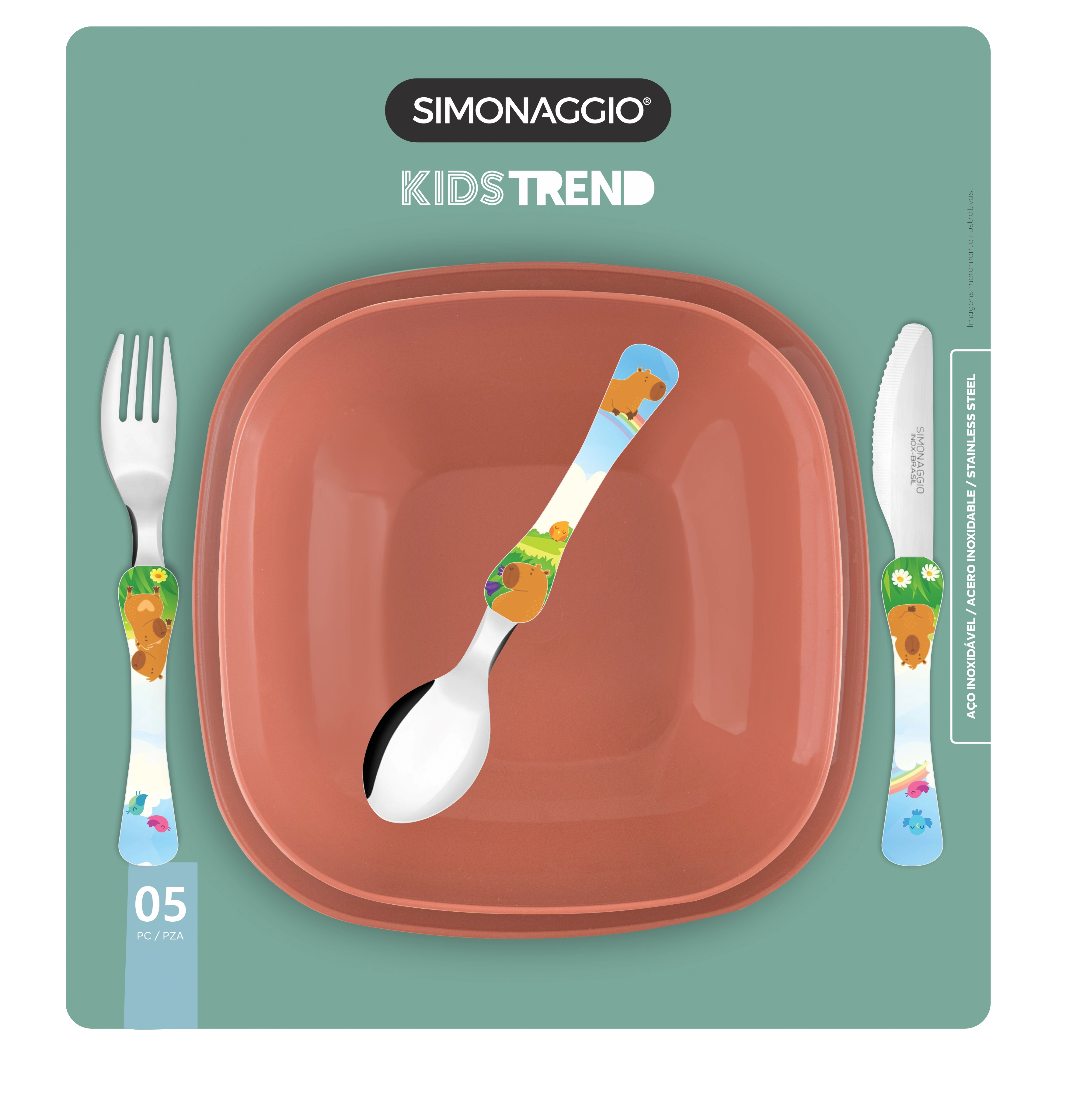 Kit Alimentacao Capivara 5pcs 0401759084225 Simonaggio