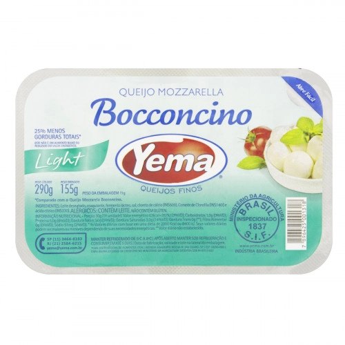 Qj Mussarela Yema Bocconcino 155g