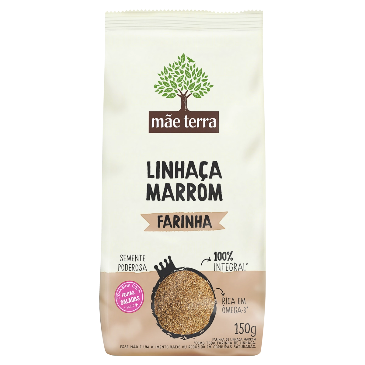 Farinha De Linhaça Marrom Integral Mãe Terra Pacote 150g