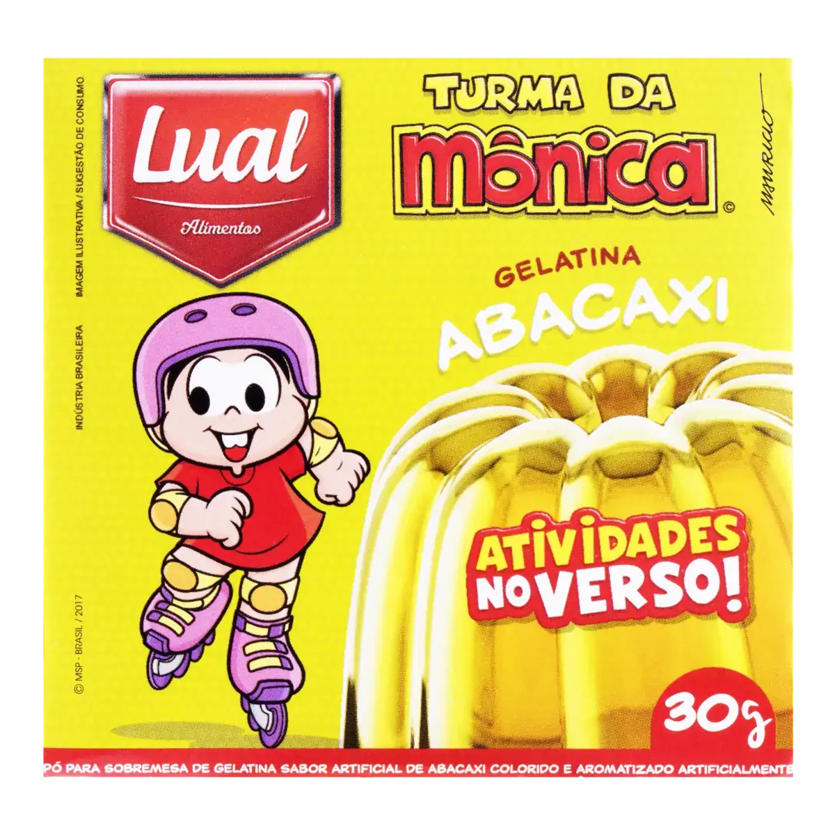 Gelatina Em Pó Abacaxi Turma Da Mônica Lual Alimentos Caixa 30g