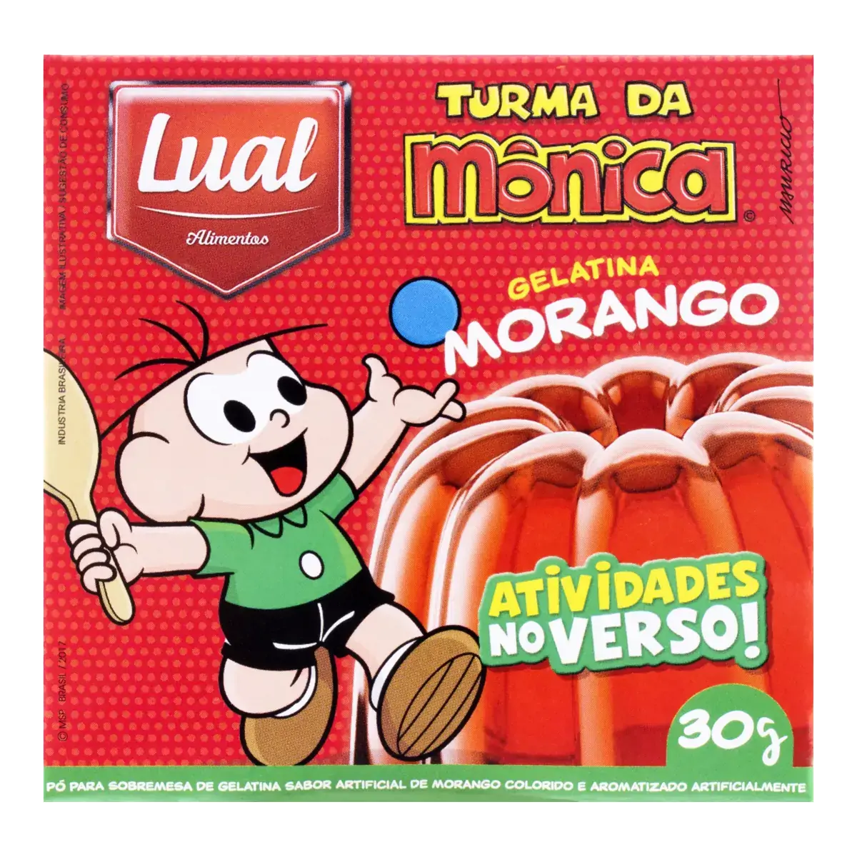Gelatina Em Pó Morango Turma Da Mônica Lual Alimentos Caixa 30g