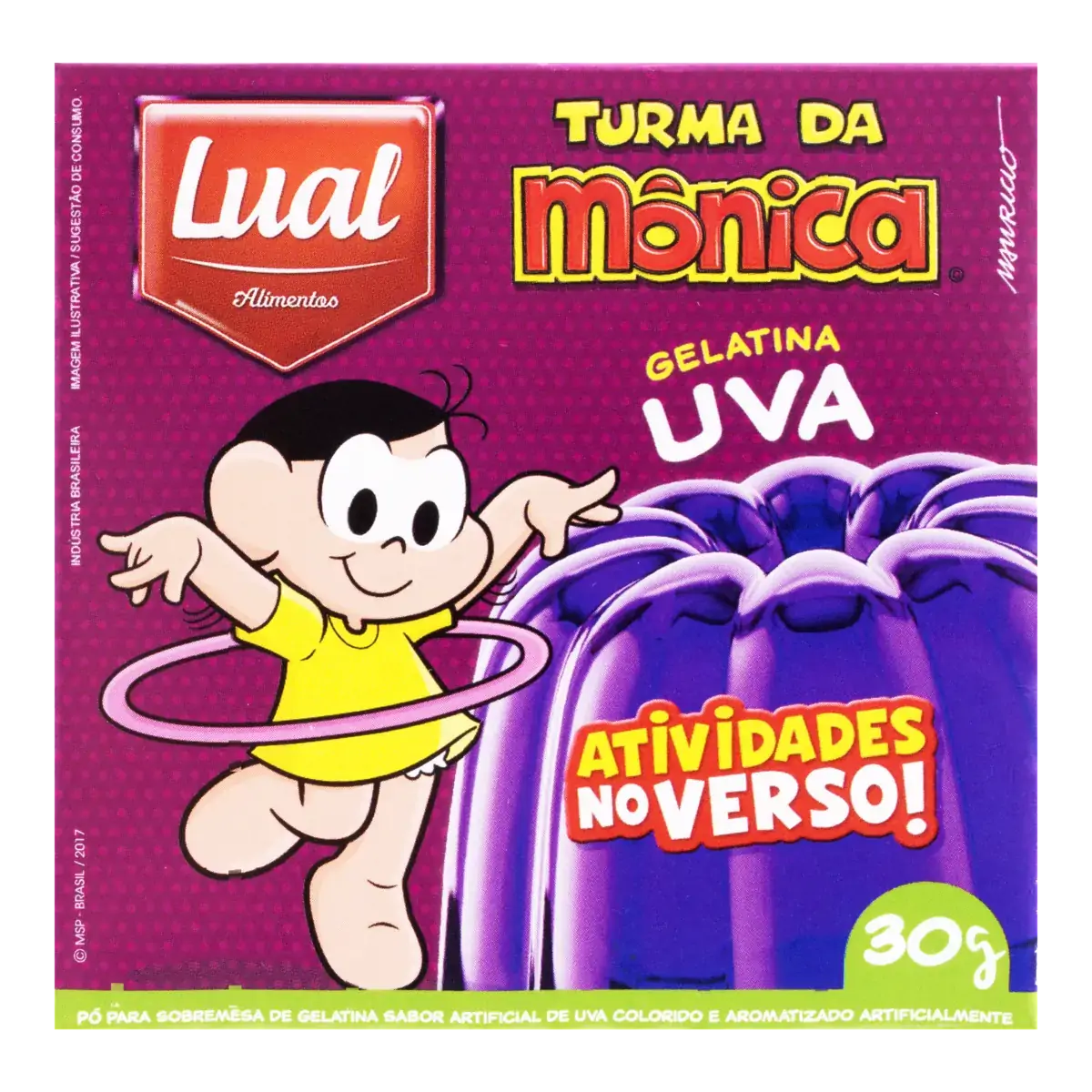 Gelatina Em Pó Uva Turma Da Mônica Lual Alimentos Caixa 30g