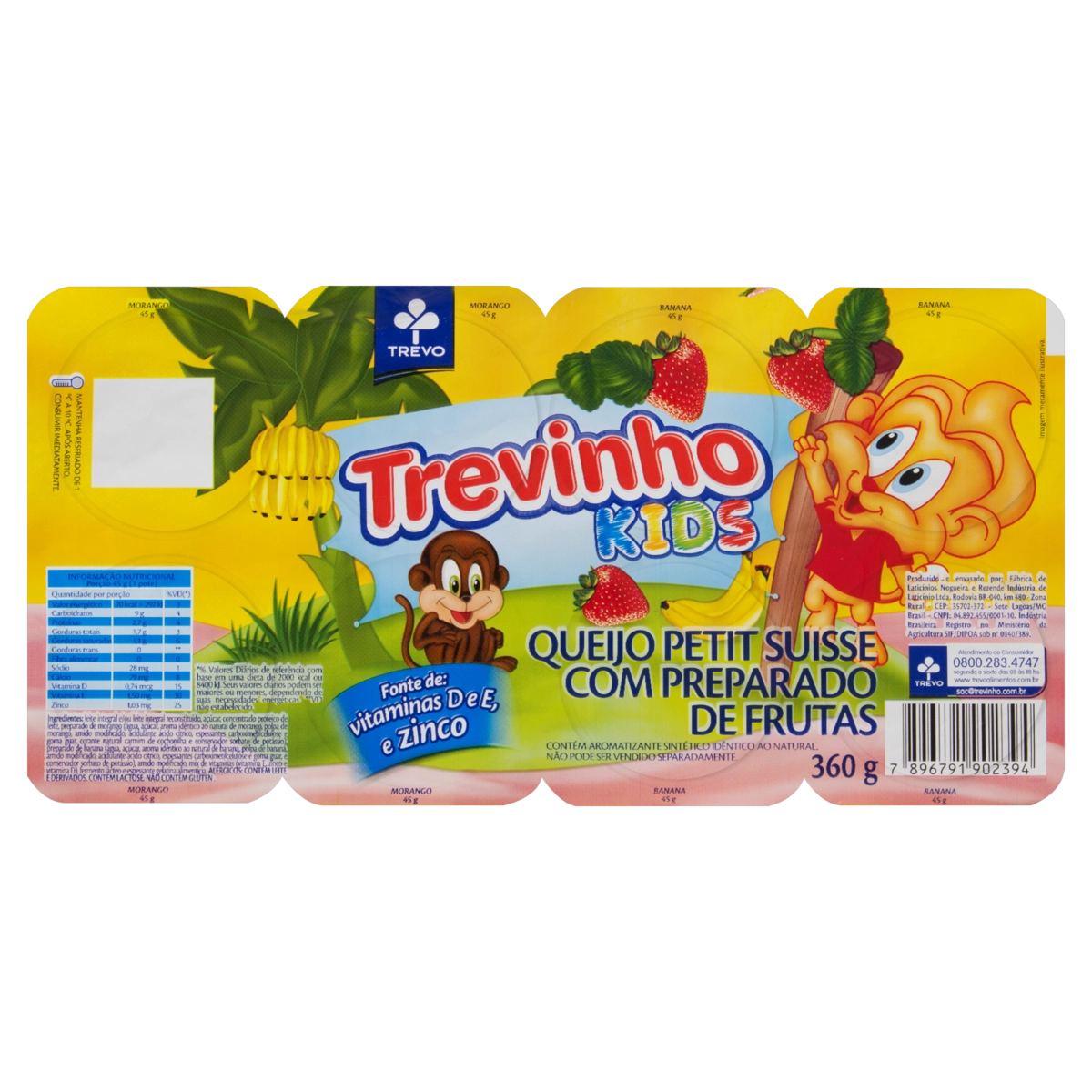 Petit Suisse Trevinho 320gr Morango/banana