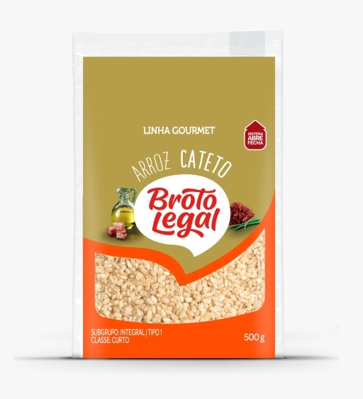 Arroz Cateto Tipo 1 Integral Broto Legal Gourmet Caixa 500g