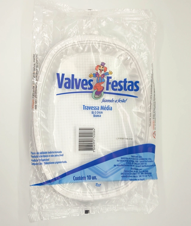 Bandeja Plástica Valves Festas 24cm 10u