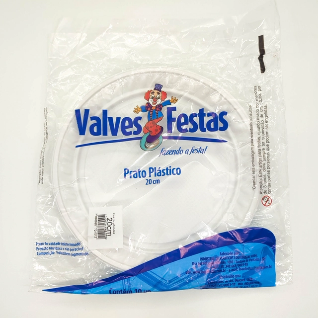 Prato Plástico Valves Festas Verde 20cm Contém 10 Unidades