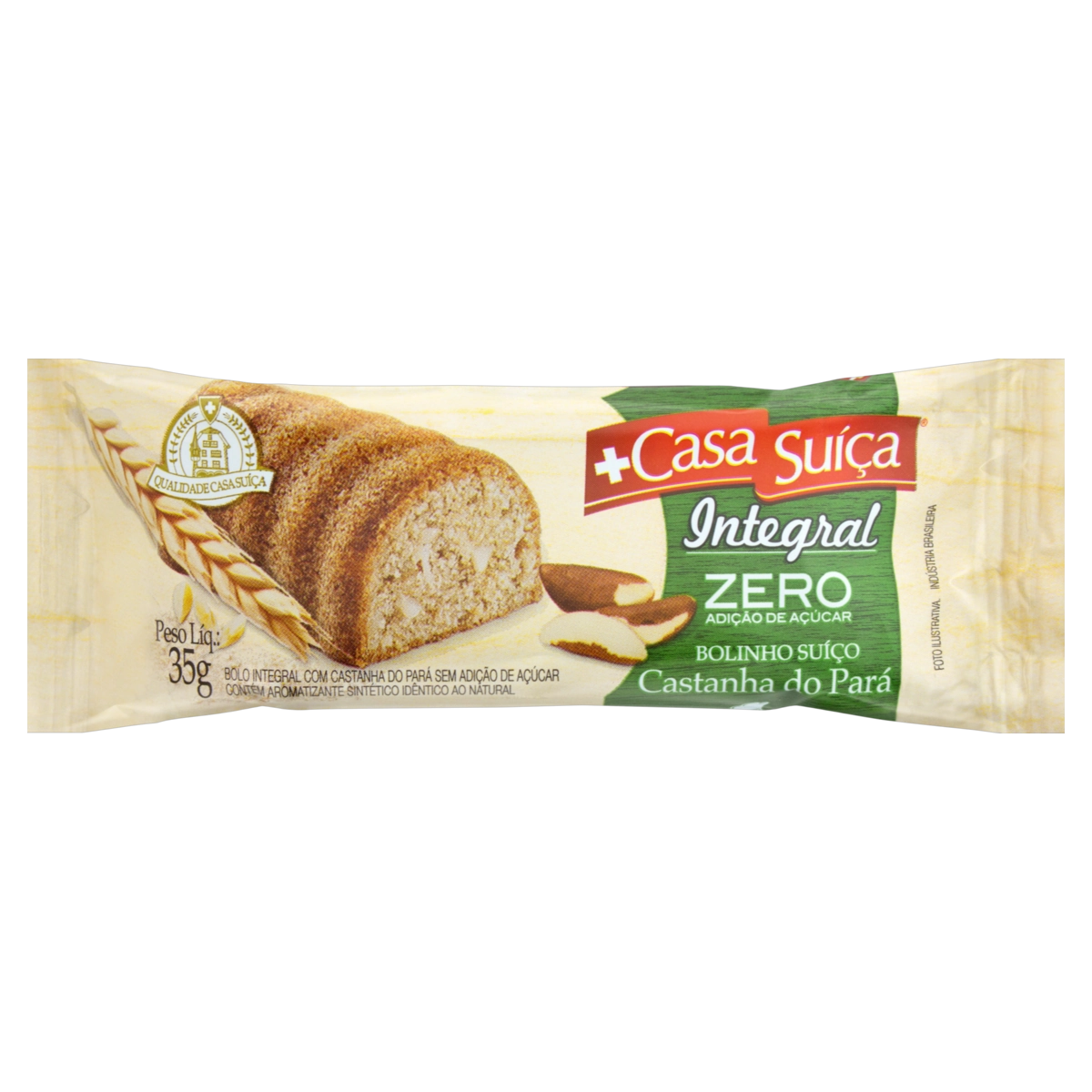 Bolinho Suíço Integral Castanha Do Pará Casa Suíça Pacote 35g