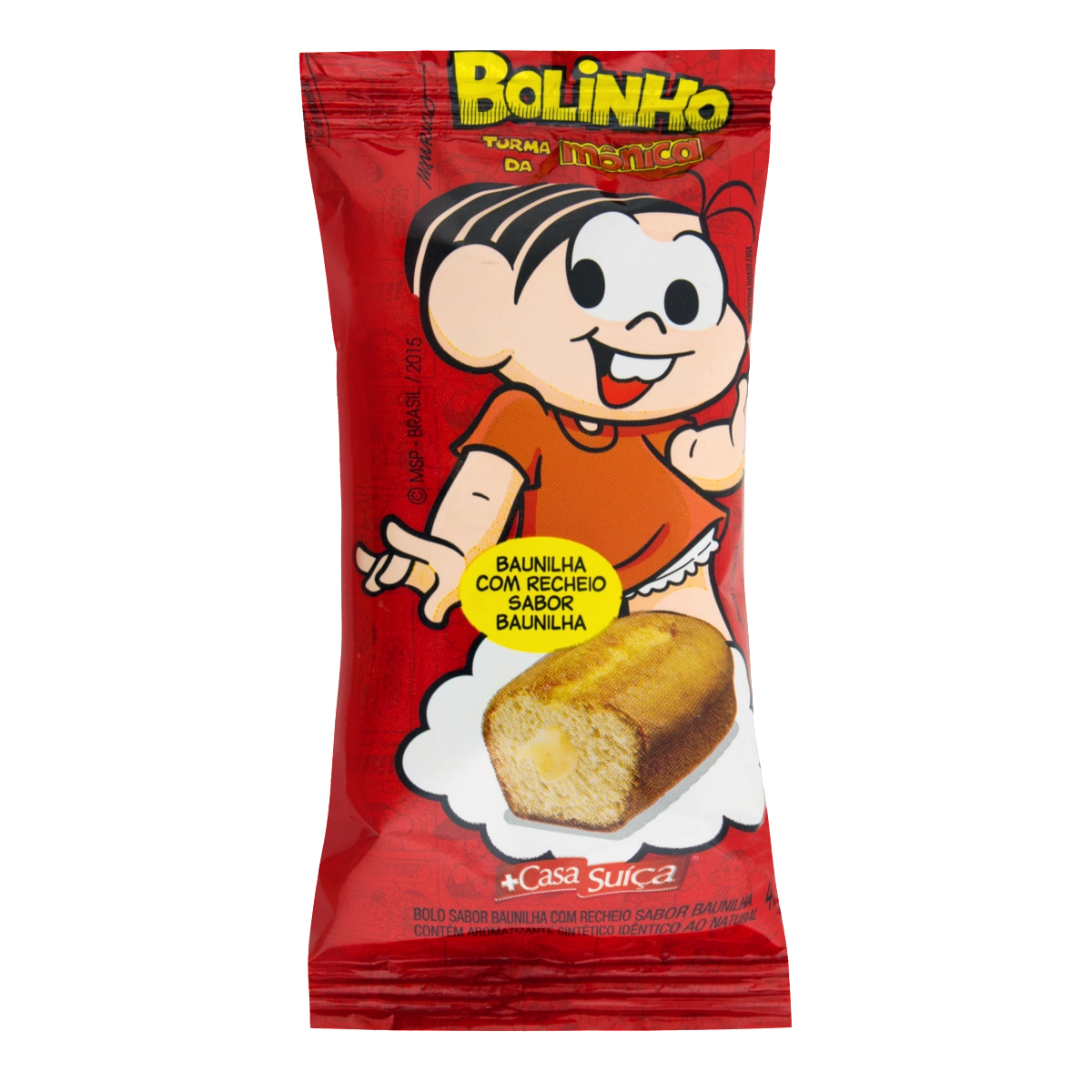Bolinho Baunilha Recheio Baunilha Turma Da Mônica Casa Suíça Pacote 40g