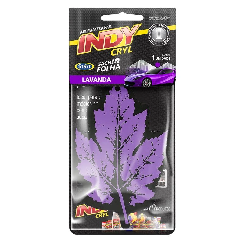 Az Indy Folha Aromat Carro Lavanda 6x1