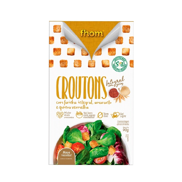 Croutons Integral Grãos Fhom Caixa 90g