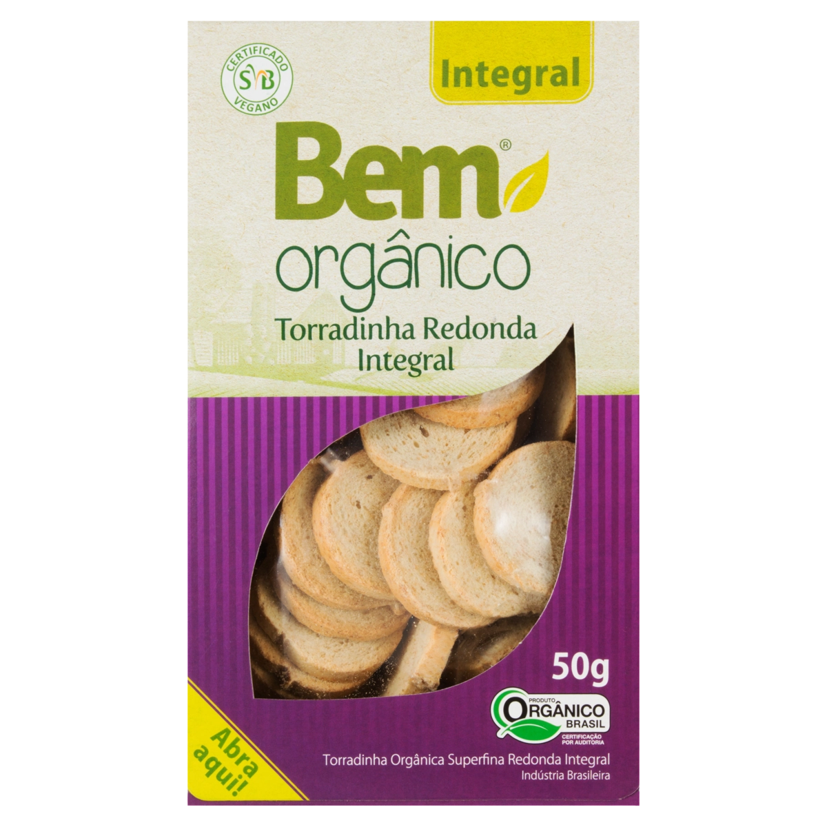 Torradinha Integral Orgânica Bem Orgânico Caixa 50g