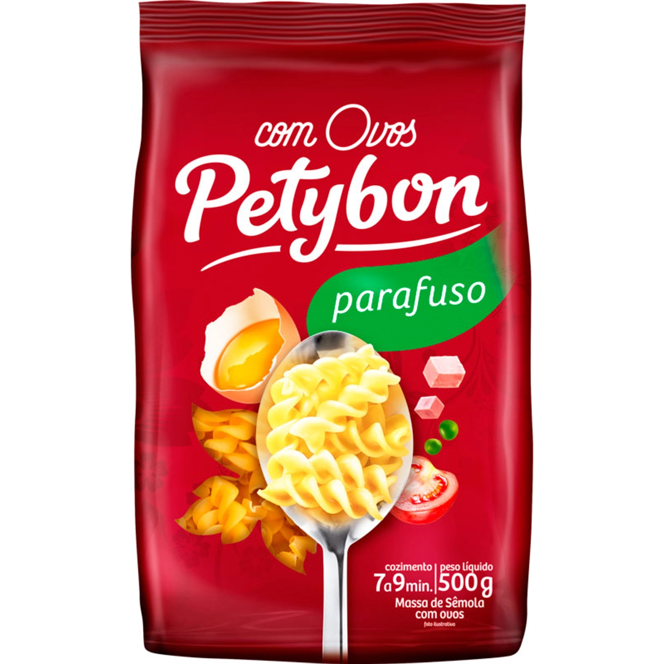 Macarrão De Sêmola Com Ovos Parafuso Petybon Pacote 500g