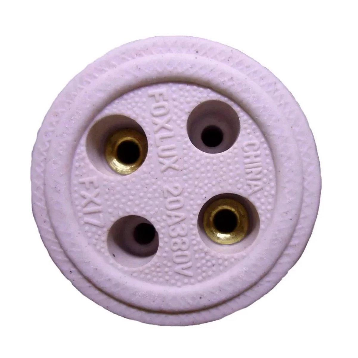 Kit Tomada + Plug Elétrica Bipolar 30a Porcelana - Foxlux