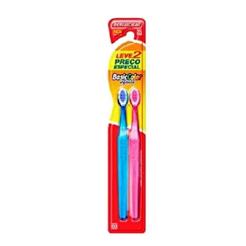 Escova Dental Infantil Macia Dentalclean Basic Color Cabeça 27 2 Unidades