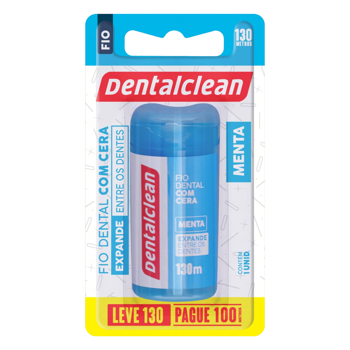 Fio Dental Com Cera Menta Dentalclean Leve 130m Pague 100m