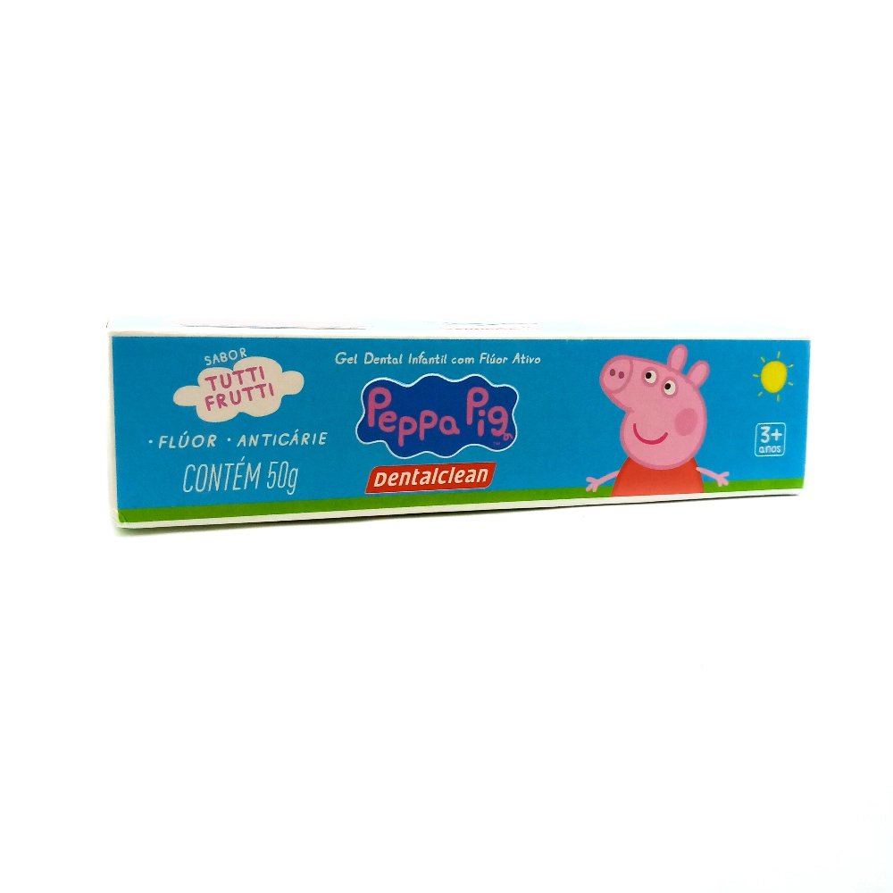 Gel Dental Infantil Com Flúor Tutti Frutti Peppa Pig Dentalclean Caixa 50g