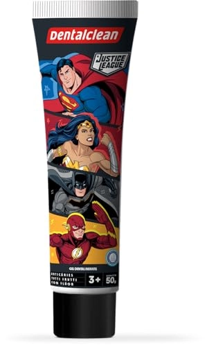 Gel Dental Infantil Com Flúor Tutti Frutti Justice League Dentalclean Caixa 50g