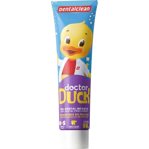 Gel Dental Infantil Sem Flúor Mix De Frutas Doctor Duck Dentalclean Caixa 50g
