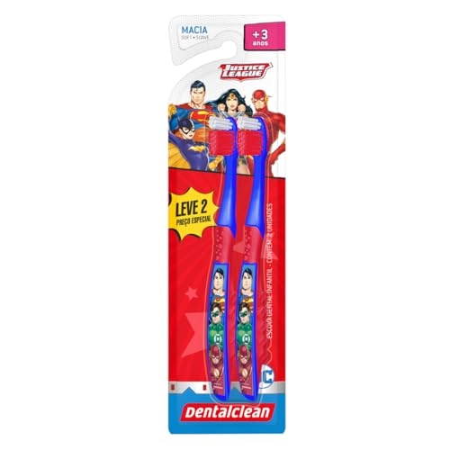 Escova Dental Infantil Macia Justice League Dentalclean 2 Unidades