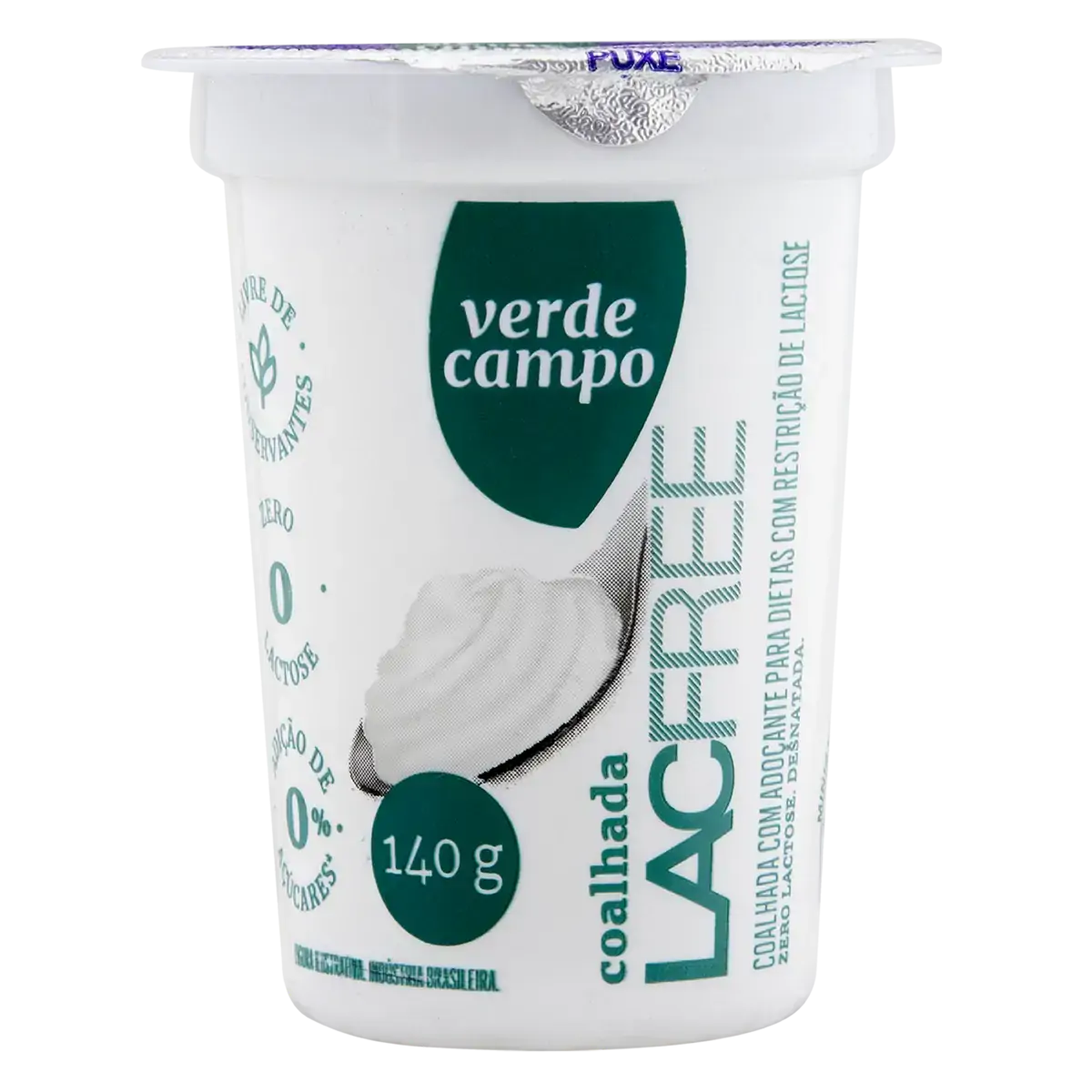 Coalhada Desnatada Com Adoçante Zero Lactose Verde Campo Lacfree Copo 140g