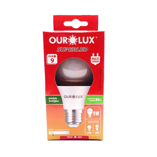 Superled Ouro 9w Biv 3000k Cx