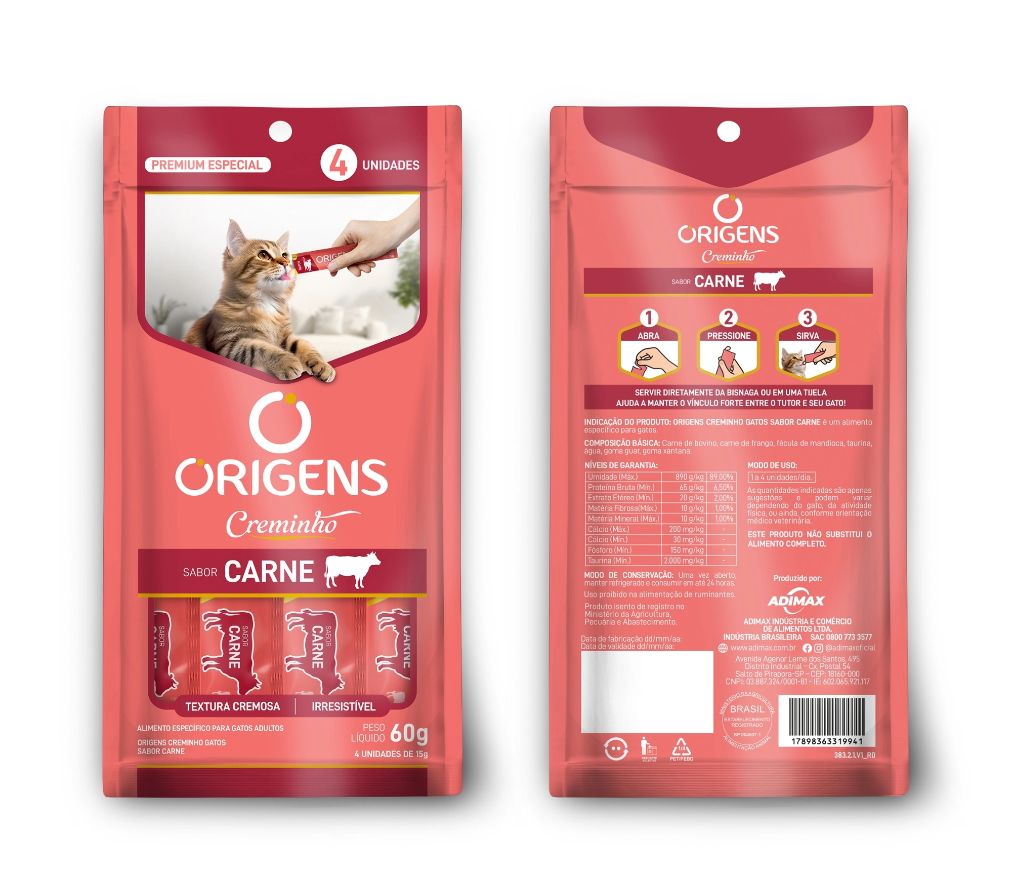 Origens Creminho Carne 15g C/4 Unid