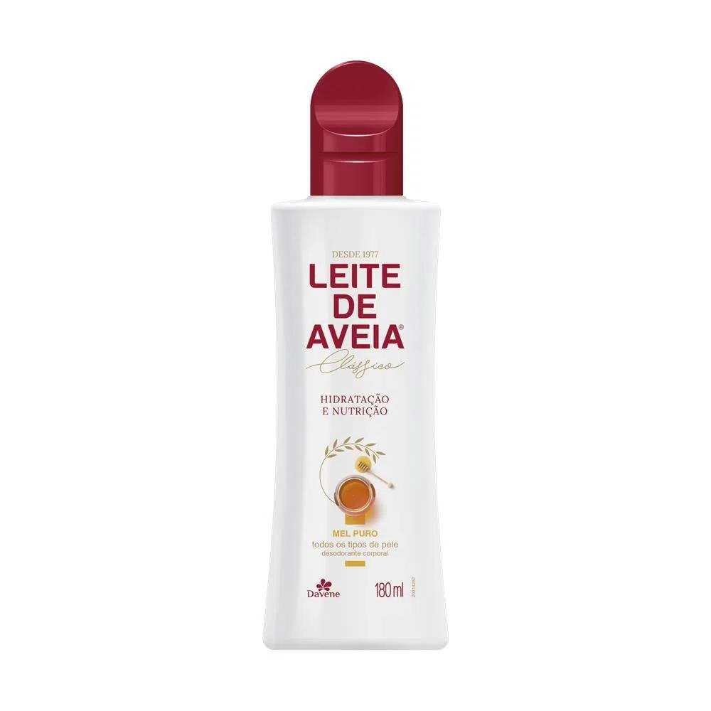 Desodorante Hidratação E Nutrição Corporal Mel Puro Davene Leite De Aveia Clássico Frasco 180ml