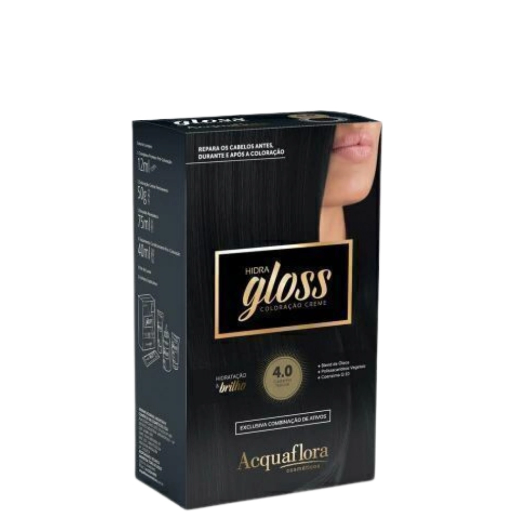 4.0 Castanho Natural Kit Coloracao Hidra Gloss Acquaflora
