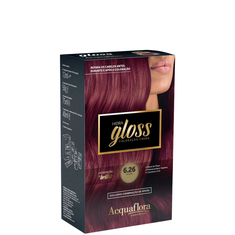 6.26 Marsala Kit Coloracao Hidra Gloss Acquaflora