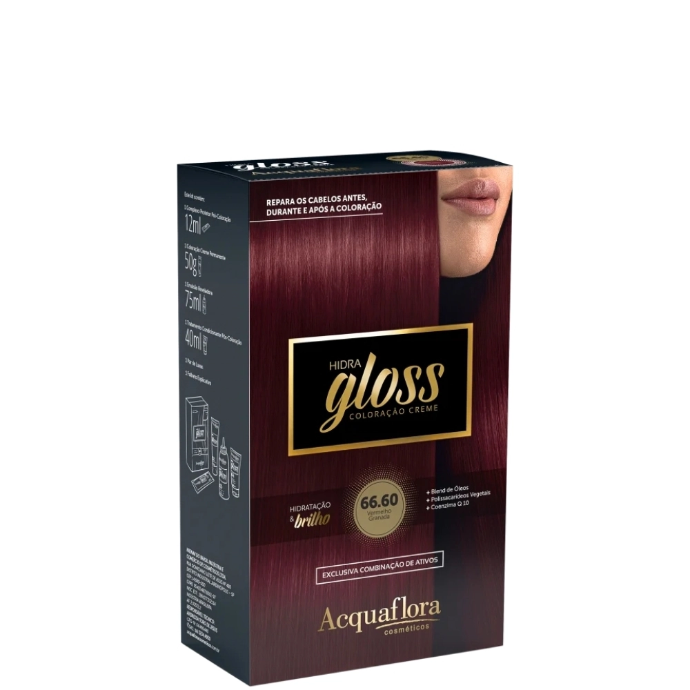 66.60 Vermelho Granada Kit Coloracao Hidra Gloss Acquaflora