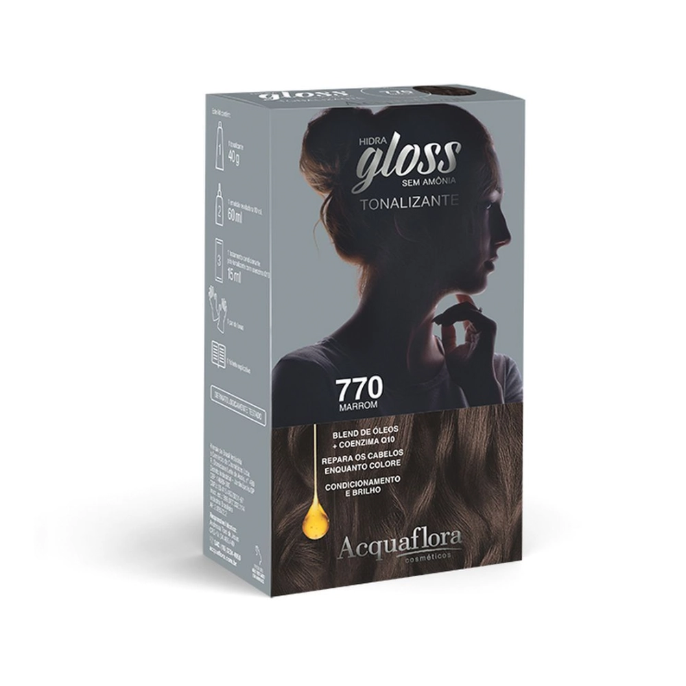 Kit Tonalizante Acquaflora Hidra Gloss 770 Avela 115ml