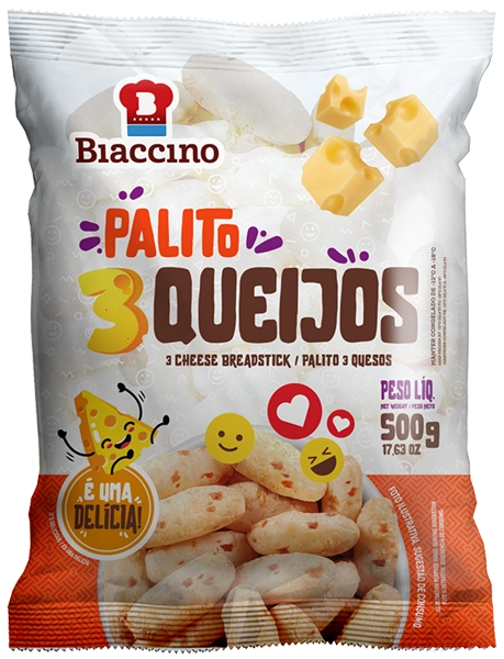 Pao De Qjo Biaccino 500g Palito 3 Qjos