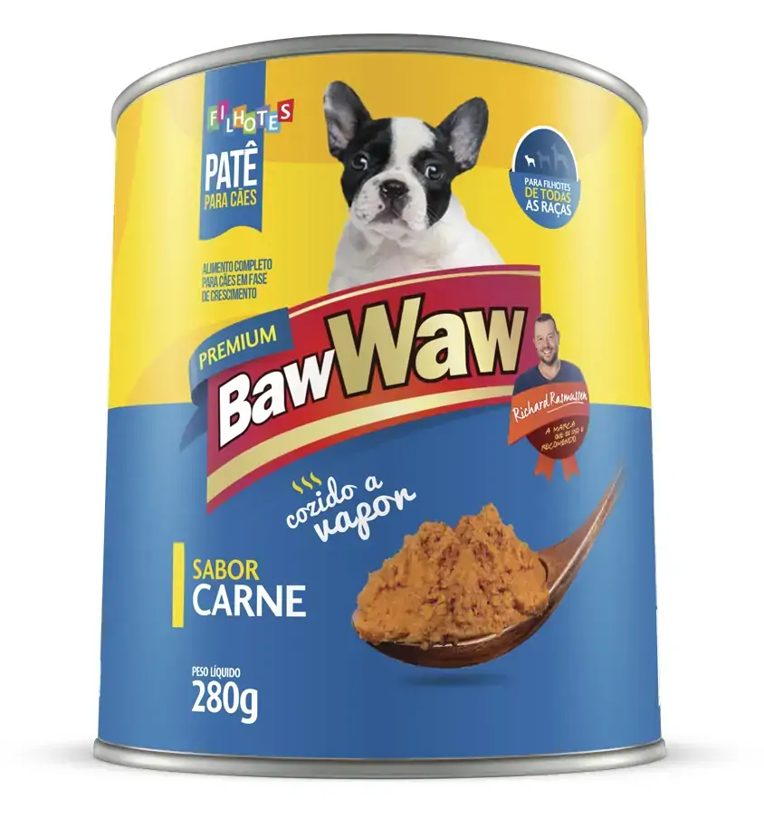 Enlatado Para Cães Filhotes Sabor Carne Baw Waw