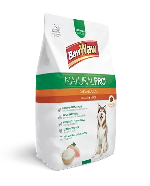 Racao Caes Baw Waw 1kg Natural Pro Frango/arroz Rp