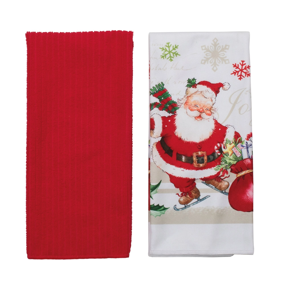 Pano De Copa Cromus Noel Vrm/bco 38x63 Jg C/2 Pc