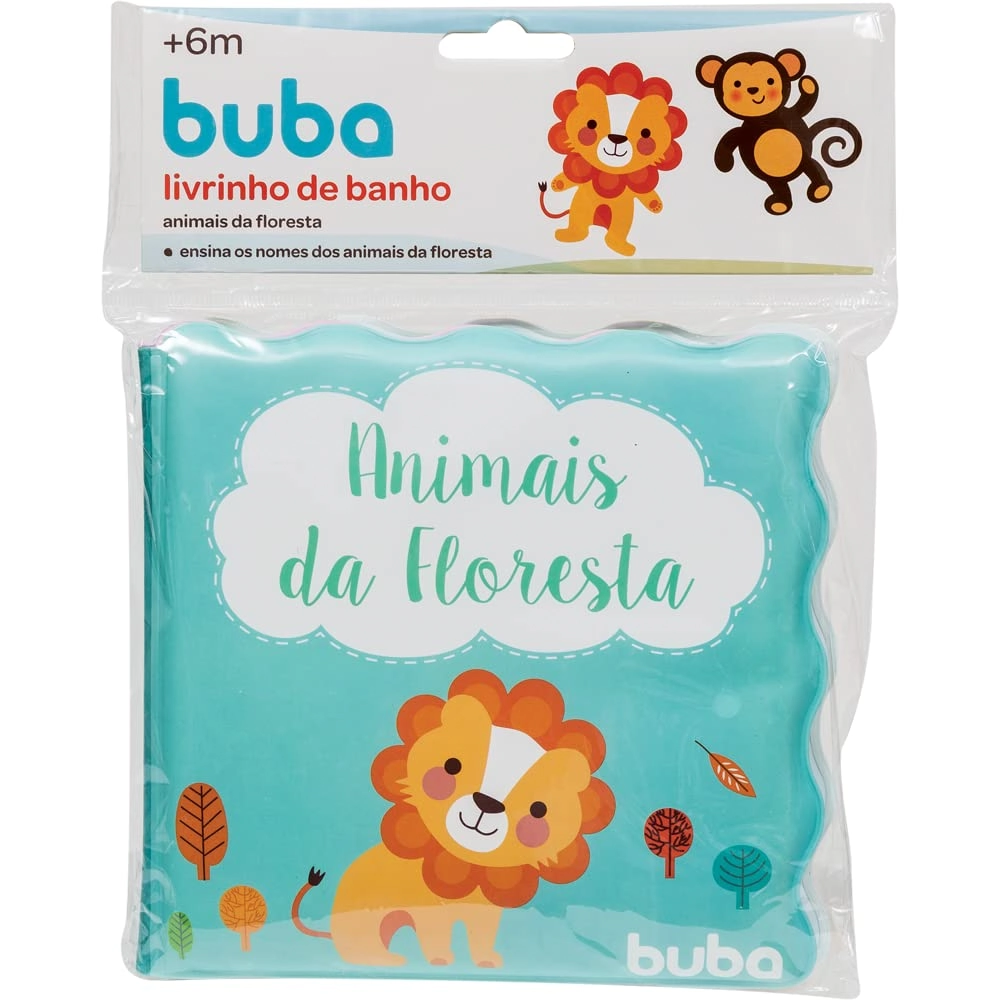 Livro Educativo Para Banho Animais Da Floresta 6m  Buba Buba7497