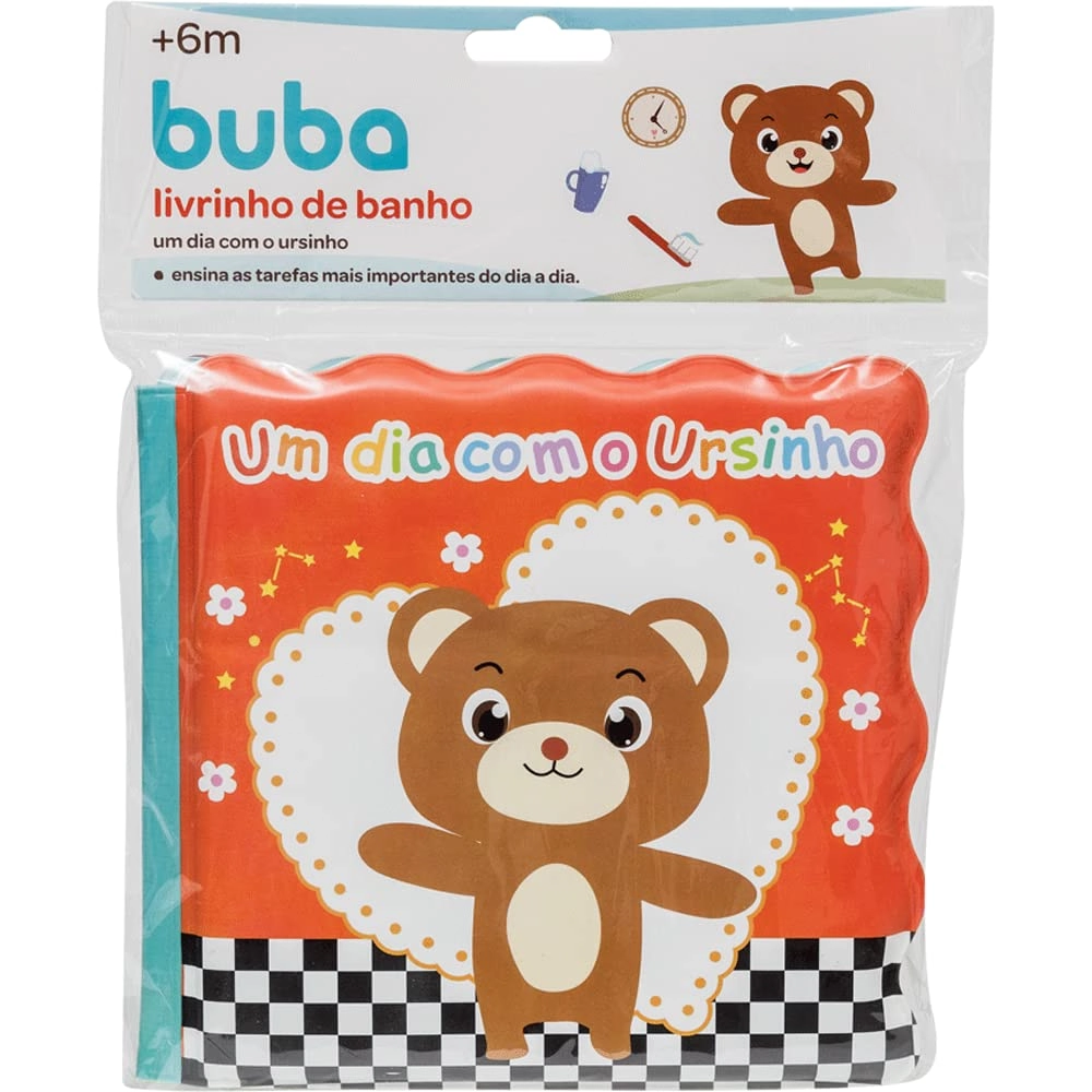 Livro Educativo Para Banho Um Dia Com O Ursinho 6m  Buba Buba7498