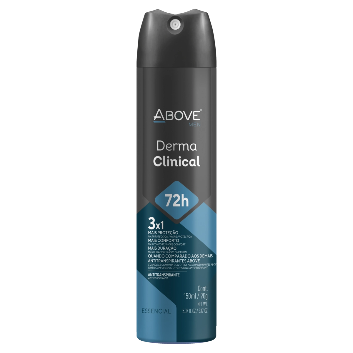 Antitranspirante Aerossol Essencial Above Men Derma Clinical 150ml Spray