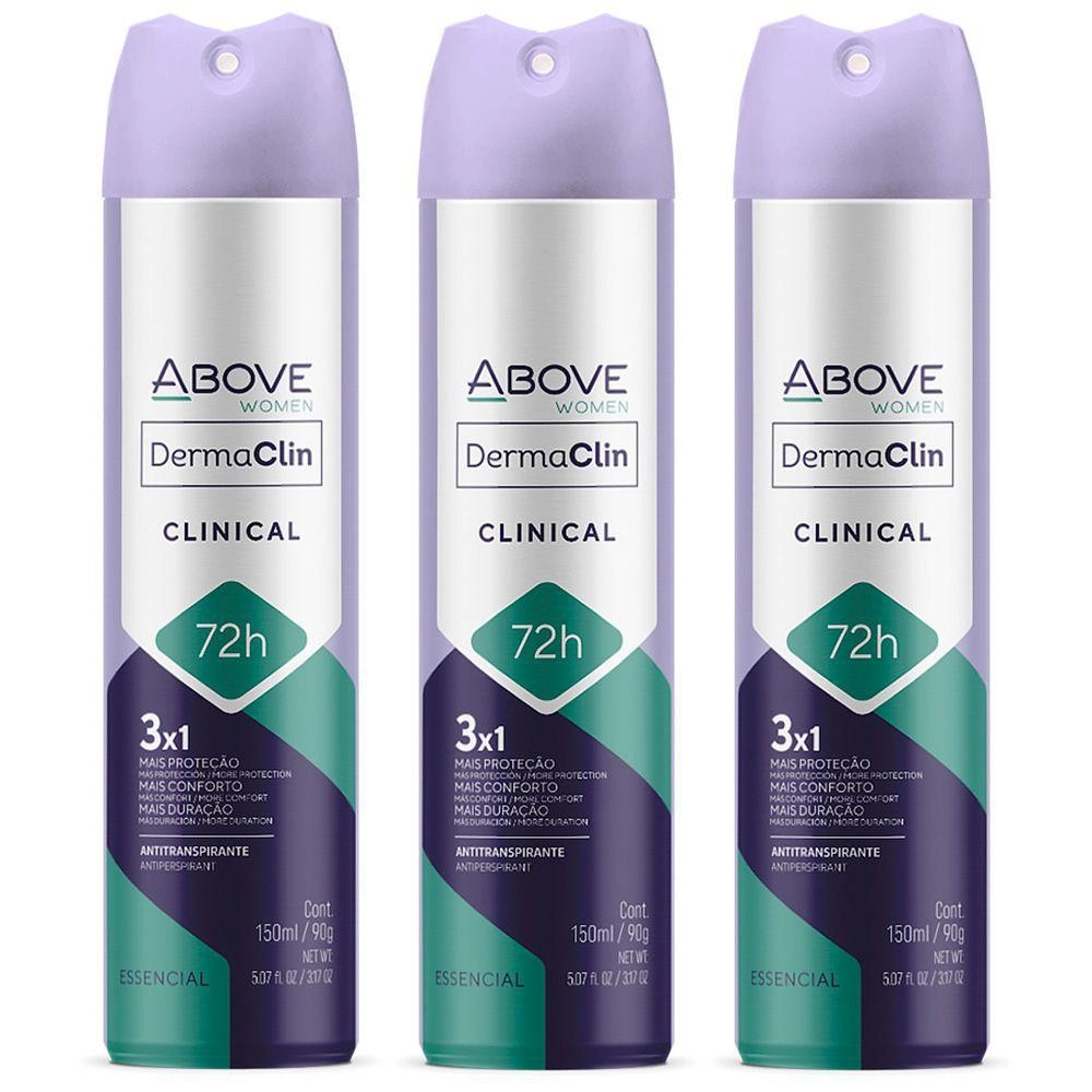 Antitranspirante Aerossol Essencial Above Women Derma Clinical 150ml Spray