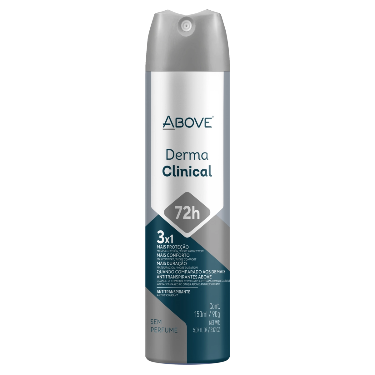 Antitranspirante Aerossol Sem Perfume Above Derma Clinical 150ml Spray
