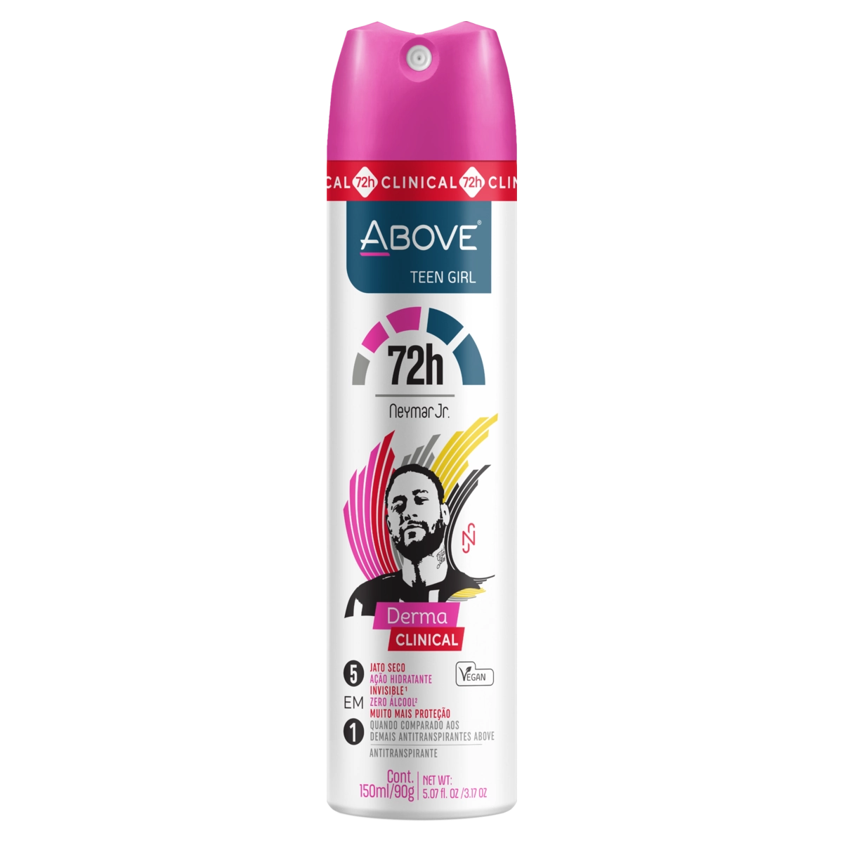Antitranspirante Aerossol Neymar Jr. Above Teen Girl Derma Clinical 150ml Spray