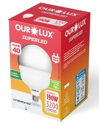 Lampada Superled Alta Potencia 40w Bivolt E 27 6500k Ourolux